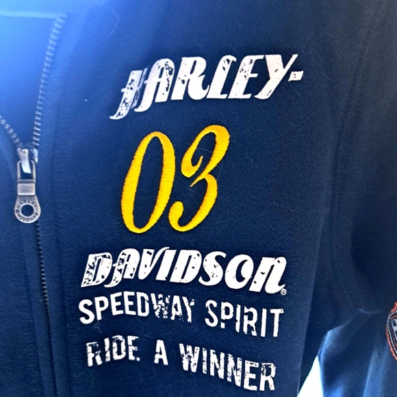 Harley-Davidson Full Zip Hooded Sweatshirt Size Small - Picture 3 of 7